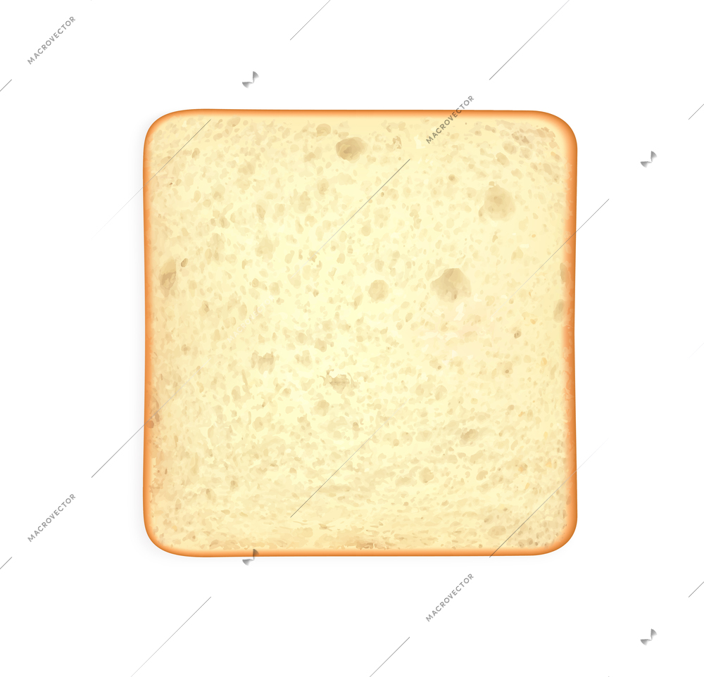 Bread realistic composition with isolated image of baked pastry product on blank background vector illustration