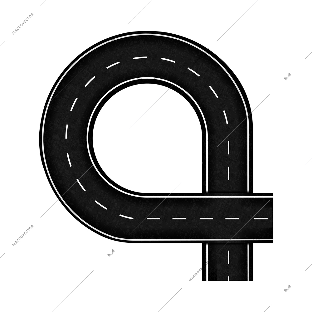 Road cars trees top view composition with isolated image of street constructor element vector illustration