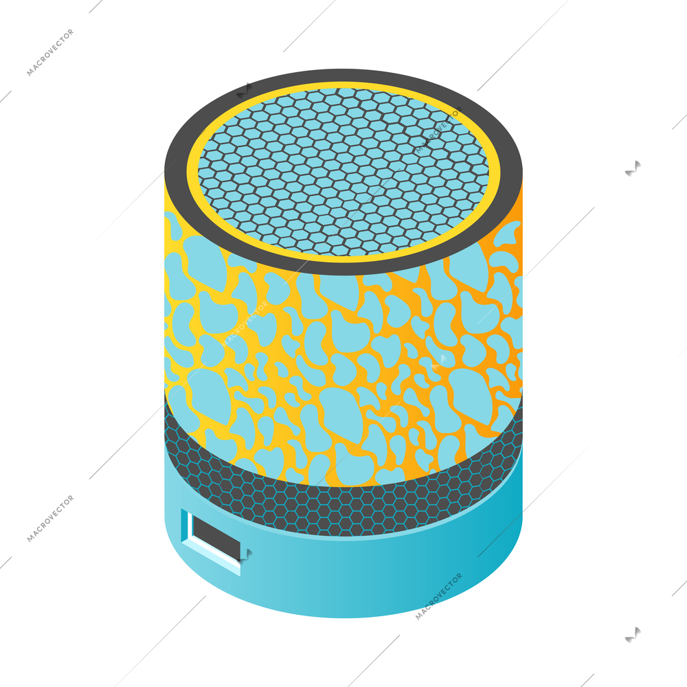 Portable electronics isometric composition with isolated image of digital device on blank background vector illustration