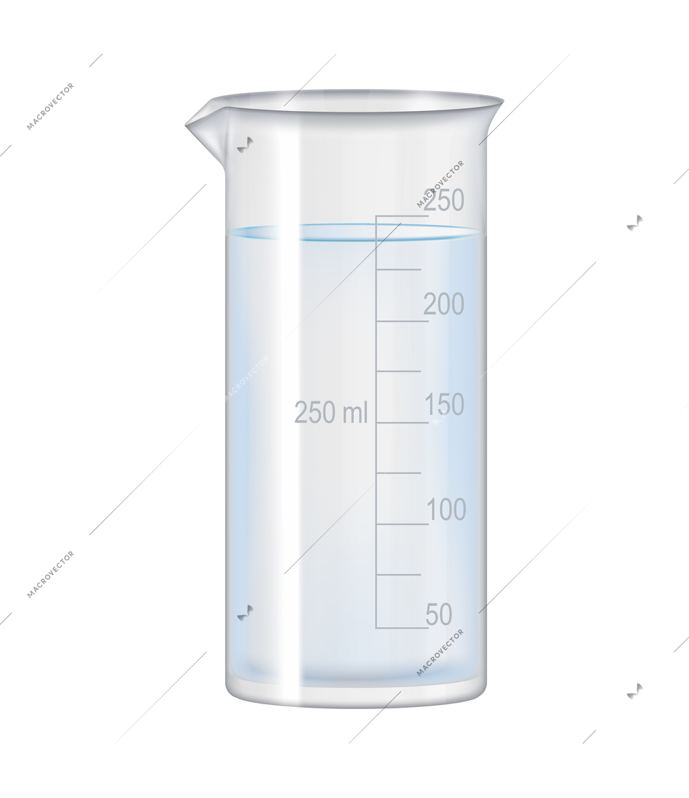 Test tubes flask laboratory glassware realistic composition with isolated image of transparent jar with liquid vector illustration