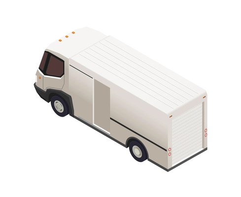 Trucks trailers transportation isometric composition with auto transport freight isolated icon on blank background vector illustration