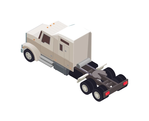 Trucks trailers transportation isometric composition with auto transport freight isolated icon on blank background vector illustration