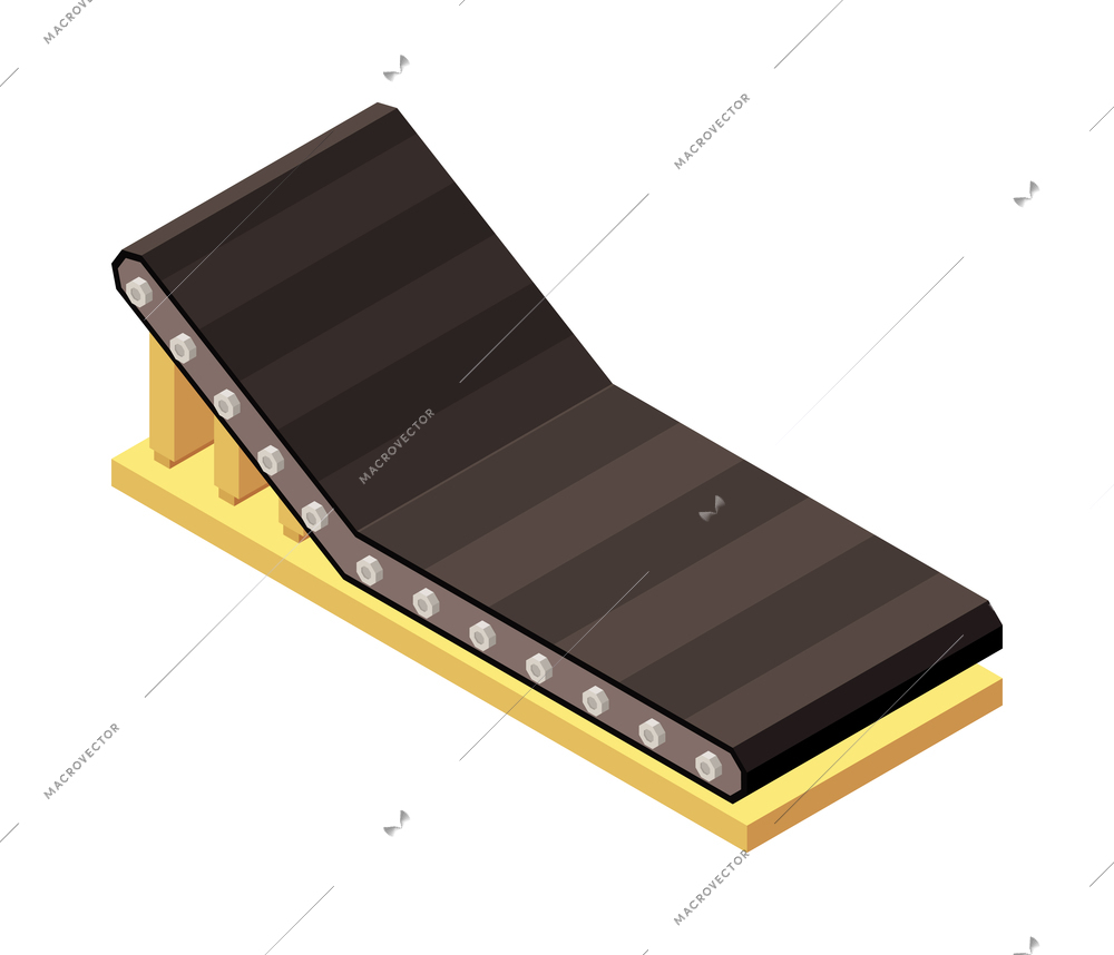 Mining machinery isometric composition with isolated image of mine machine on blank background 3d vector illustration