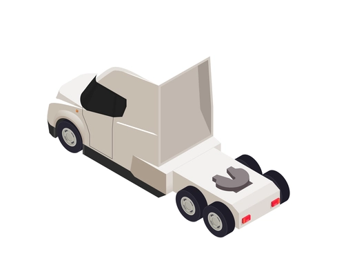 Trucks trailers transportation isometric composition with auto transport freight isolated icon on blank background vector illustration