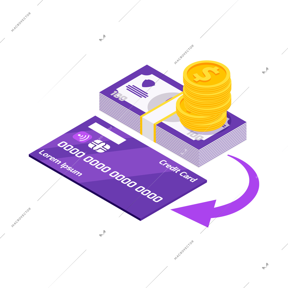 Online payment isometric composition with isolated security icons and electronic gadgets vector illustration