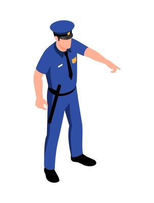 Isometric jail inmates criminals arrested prison composition with character of prison guard vector illustration