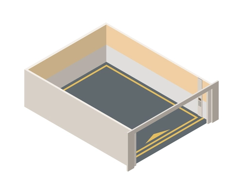 Elevator lift isometric composition with isolated image of accessibility appliance on blank background vector illustration