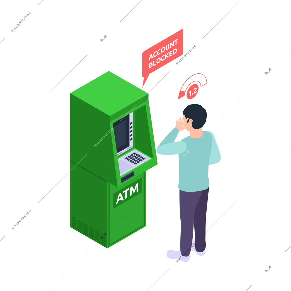 Social credit score system isometric composition with human characters rating pictograms and profile vector illustration