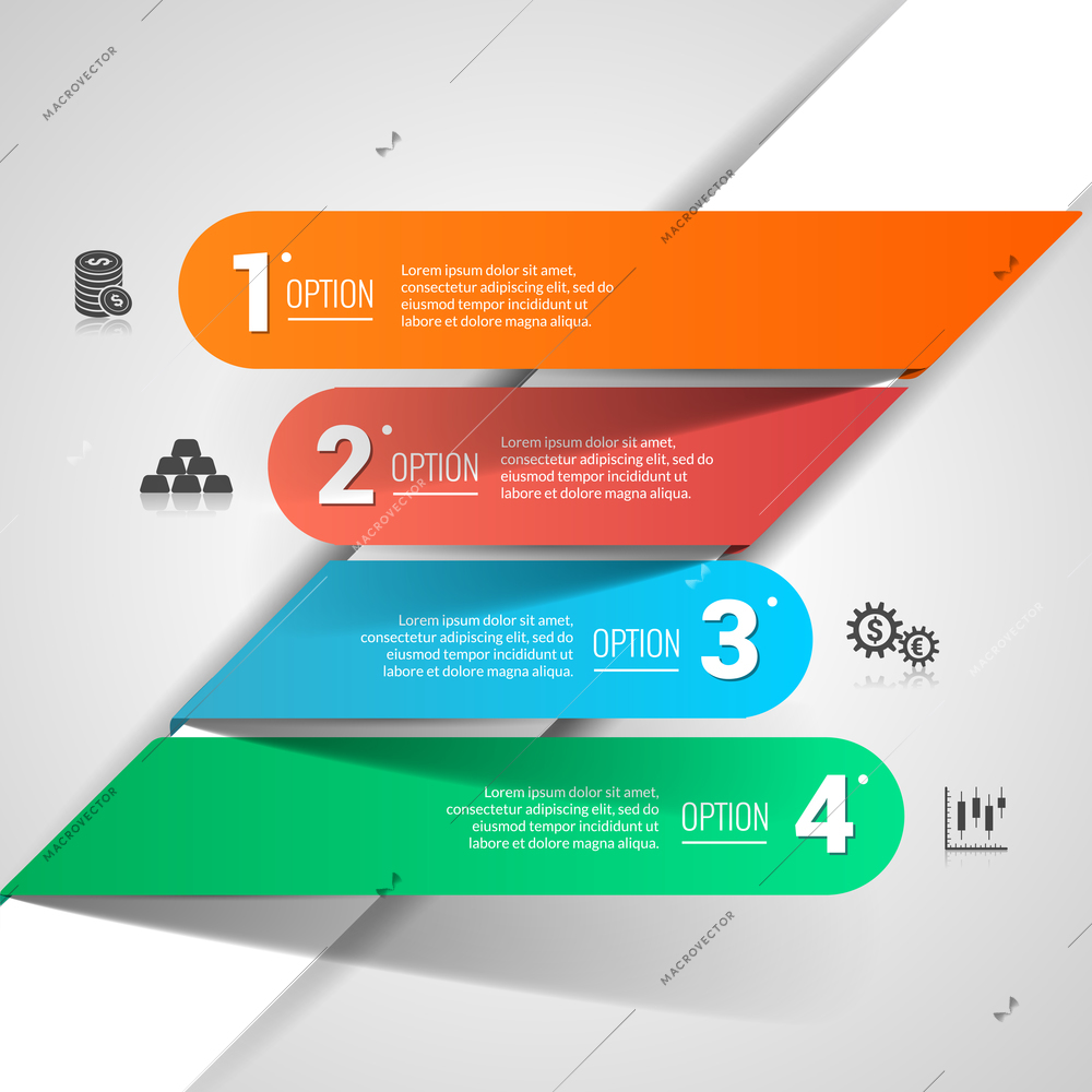 Money finance business infographic with financial icons and paper options vector illustration