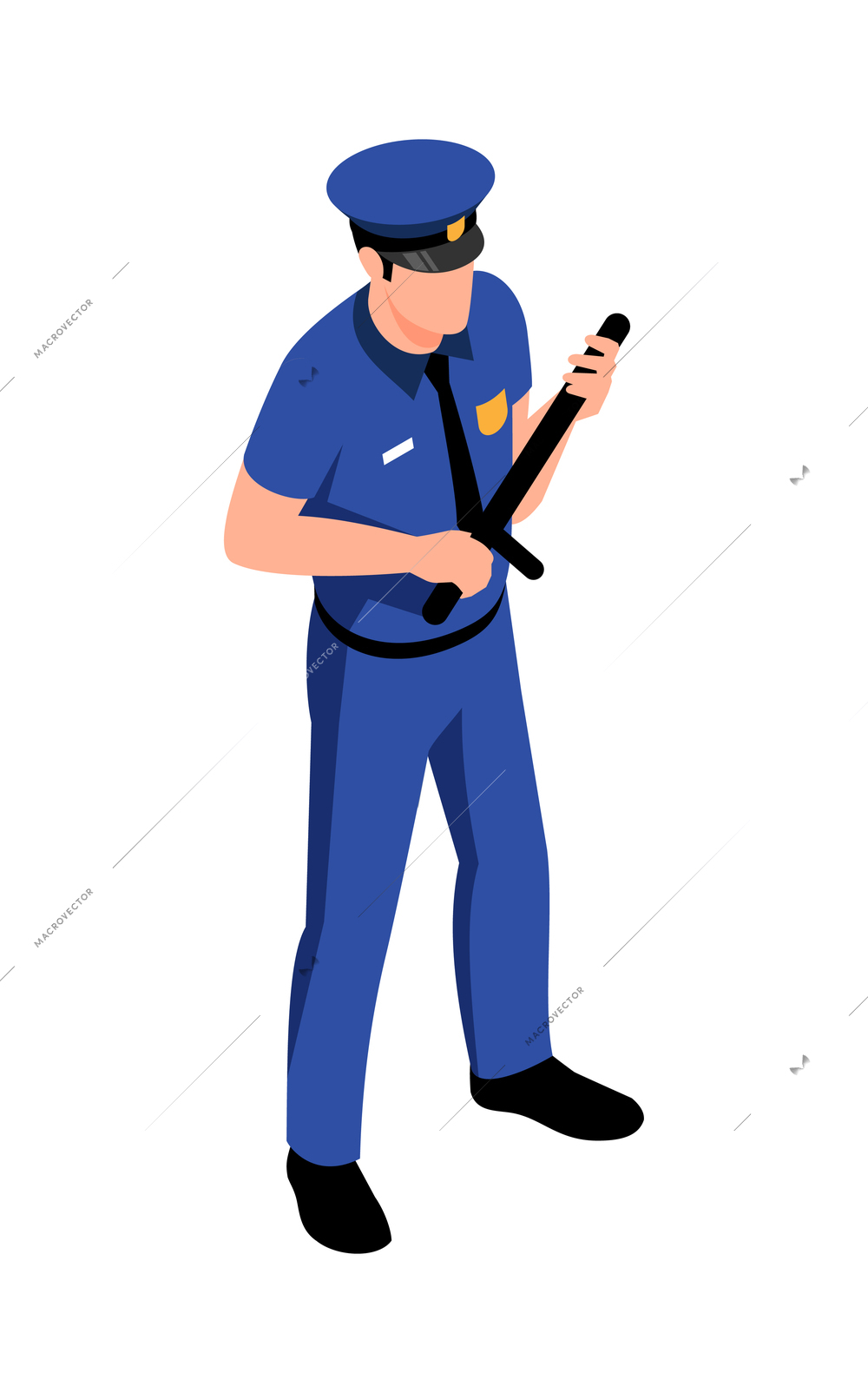 Isometric jail inmates criminals arrested prison composition with character of prison guard vector illustration