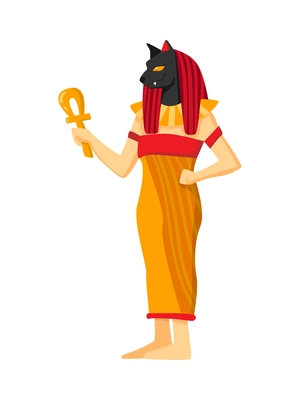 Egypt composition with isolated image of ancient egyptian character on blank background vector illustration