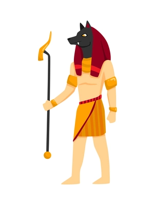 Egypt composition with isolated image of ancient egyptian character on blank background vector illustration