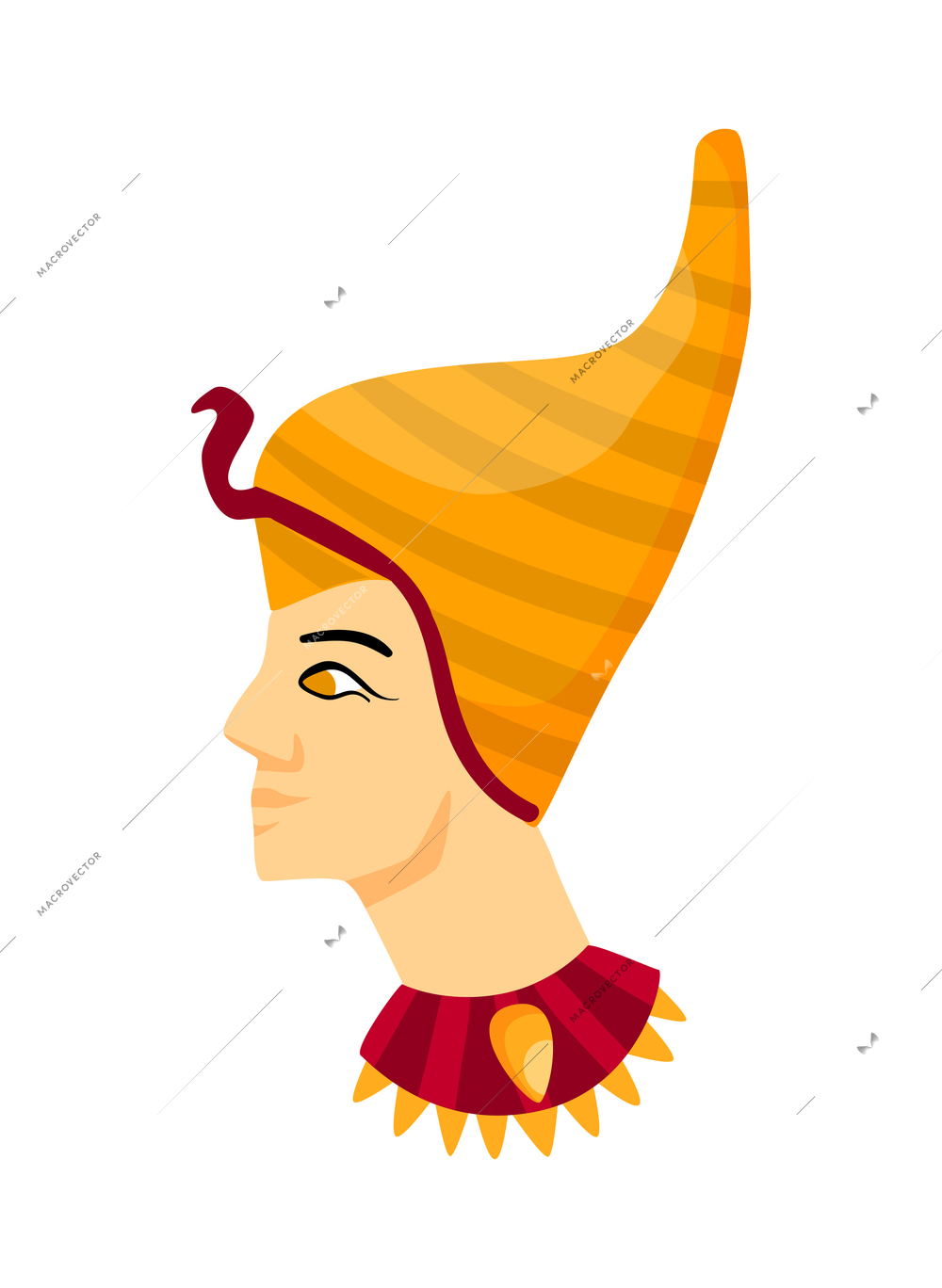 Egypt composition with isolated image of ancient egyptian character on blank background vector illustration