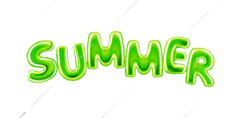 Balloon letters summer realistic composition with isolated bubble shaped text on blank background vector illustration