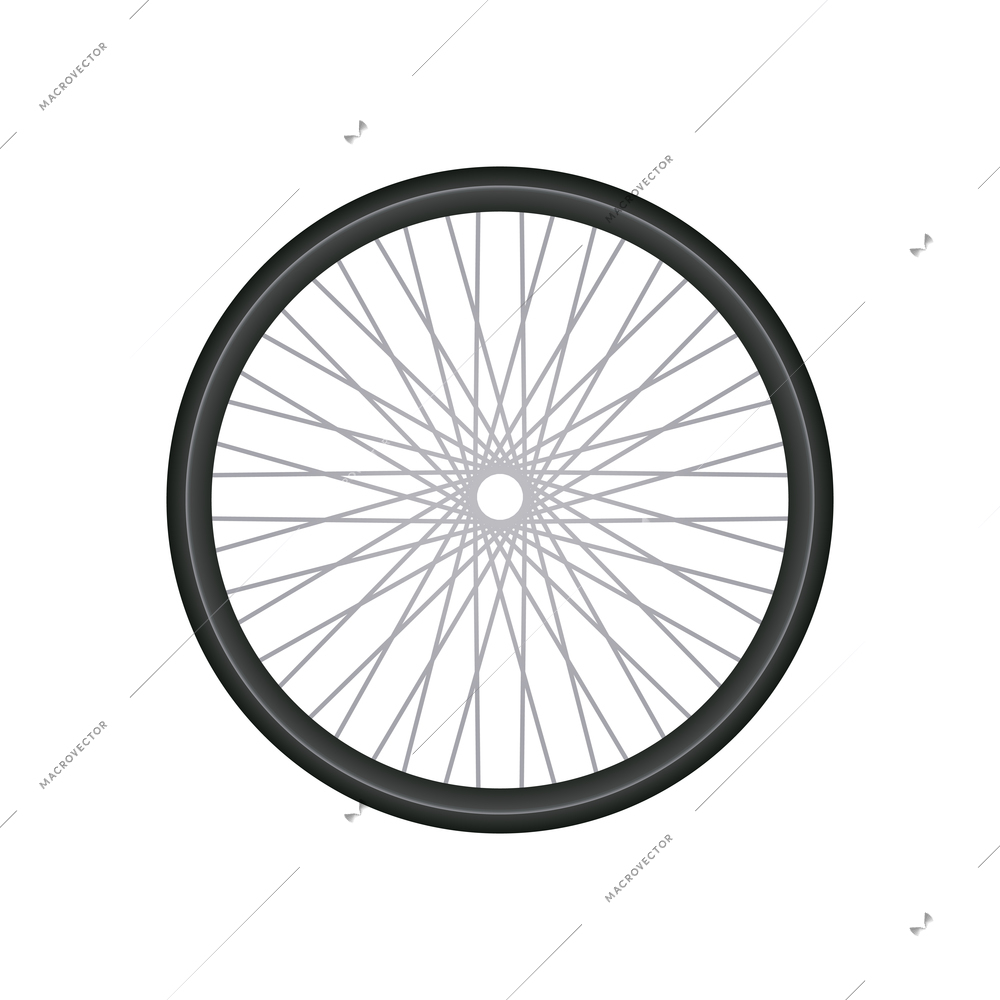 Realistic bicycle parts composition with isolated bike element on blank background vector illustration