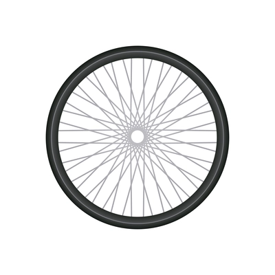 Realistic bicycle parts composition with isolated bike element on blank background vector illustration