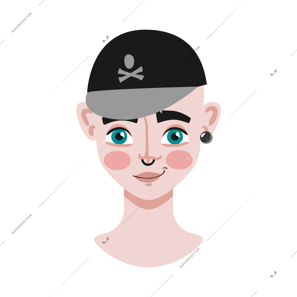 Portrait face creator composition with isolated human characters head on blank background vector illustration