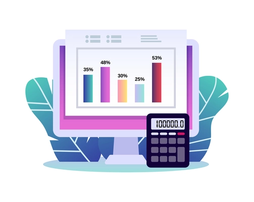 Digital investment finance trading composition with colourful icons and human characters vector illustration