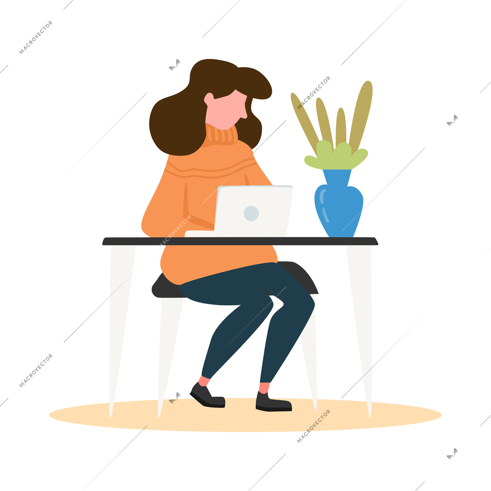 Online education e-learning training webinar composition with character of student learning remotely vector illustration