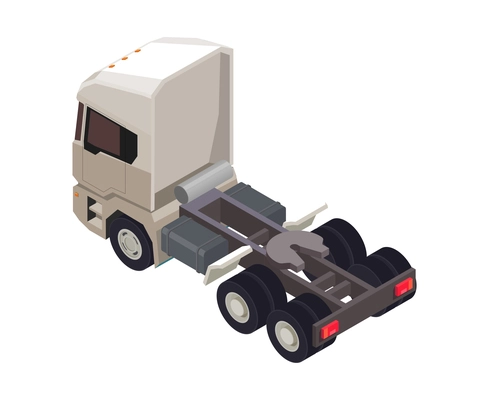 Trucks trailers transportation isometric composition with auto transport freight isolated icon on blank background vector illustration