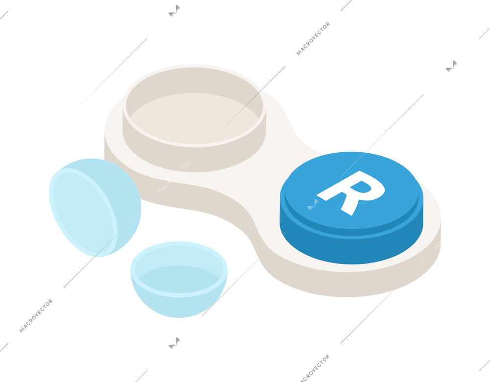 Ophthalmology isometric composition with isolated image of eyesight aid vector illustration