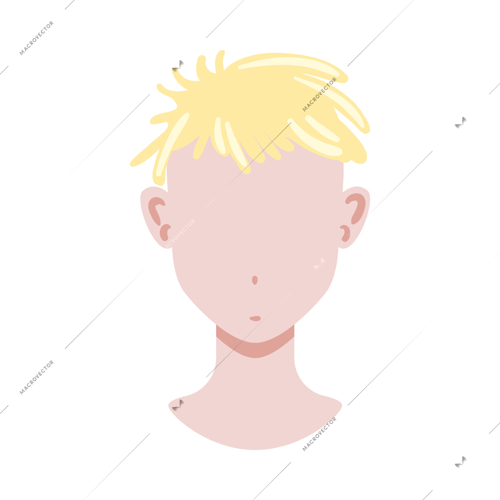 Portrait face creator male constructor composition with isolated image of human head with haircut and empty face vector illustration