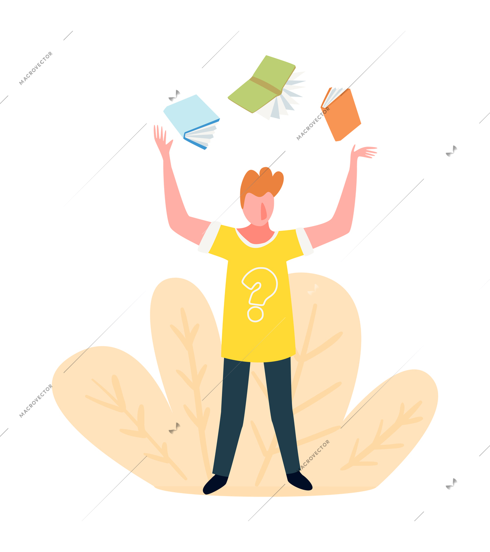 Online education e-learning training webinar composition with character of student learning remotely vector illustration