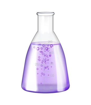 Test tubes flask laboratory glassware realistic composition with isolated image of transparent jar with liquid vector illustration