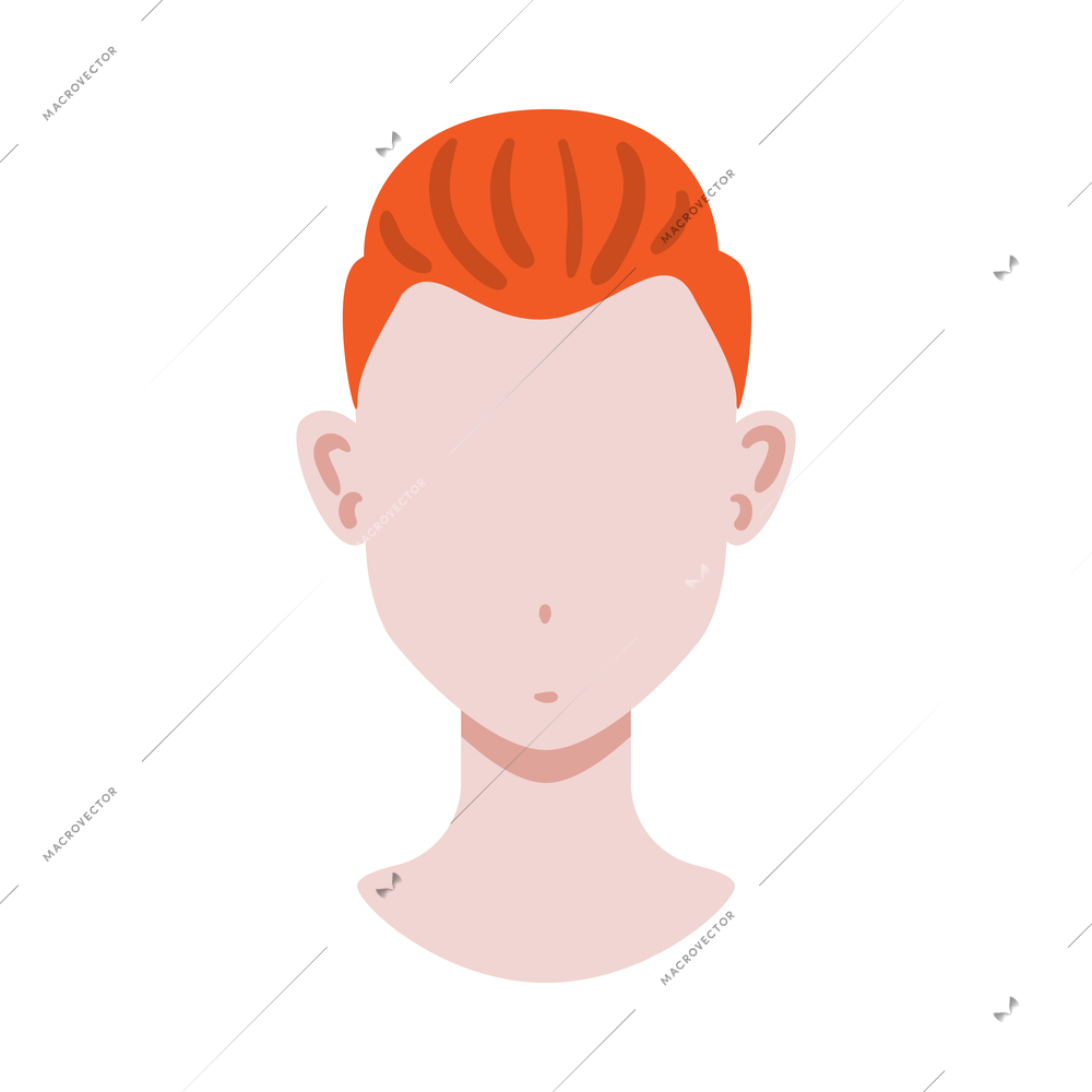 Portrait face creator male constructor composition with isolated image of human head with haircut and empty face vector illustration