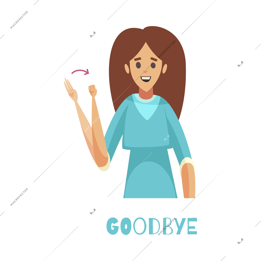 Disability deaf people sign language composition with text and isolated human character showing phrase vector illustration