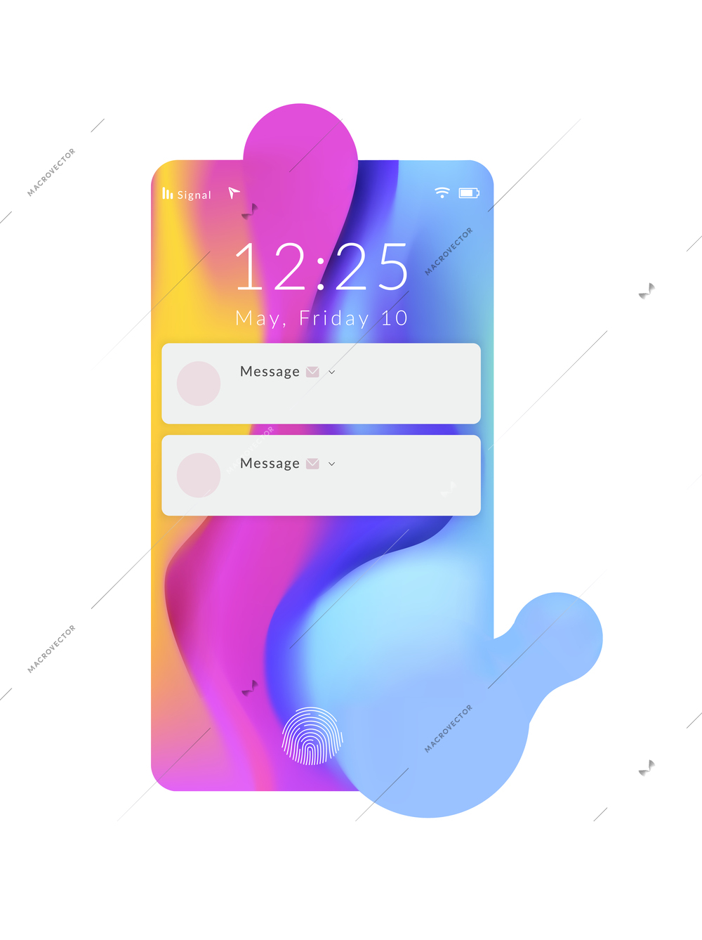 Realistic mobile phone smartphone user interface ui mockup composition with isolated image on blank background vector illustration