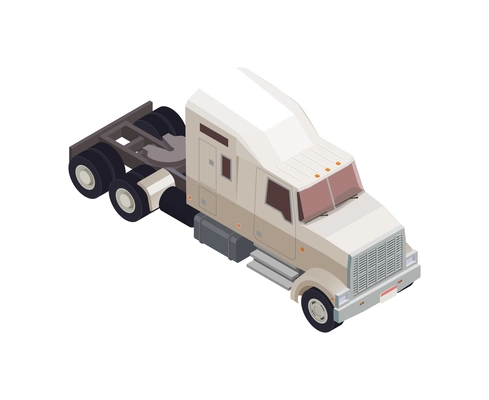 Trucks trailers transportation isometric composition with auto transport freight isolated icon on blank background vector illustration