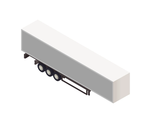 Trucks trailers transportation isometric composition with auto transport freight isolated icon on blank background vector illustration