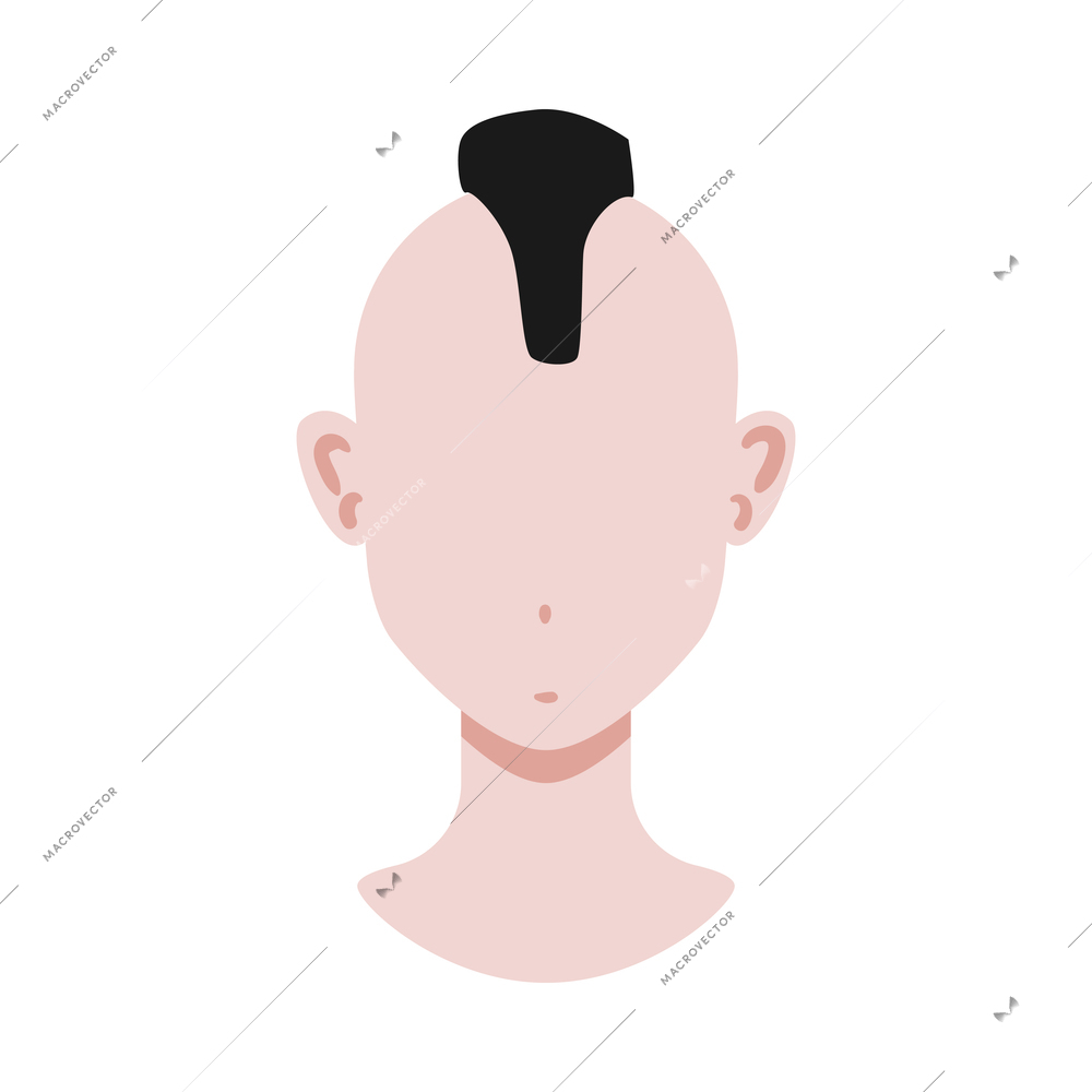 Portrait face creator male constructor composition with isolated image of human head with haircut and empty face vector illustration