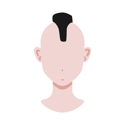 Portrait face creator male constructor composition with isolated image of human head with haircut and empty face vector illustration