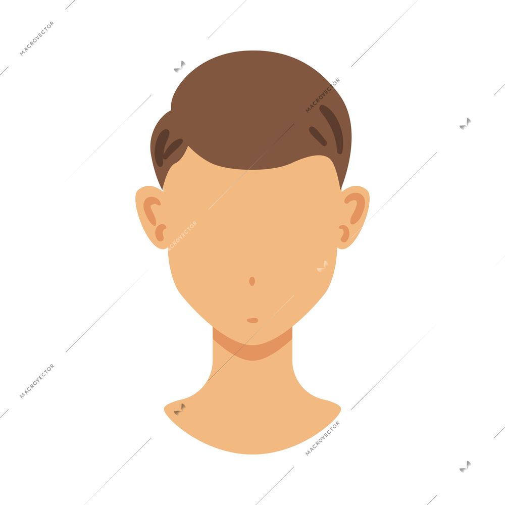 Portrait face creator male constructor composition with isolated image of human head with haircut and empty face vector illustration
