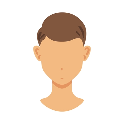 Portrait face creator male constructor composition with isolated image of human head with haircut and empty face vector illustration