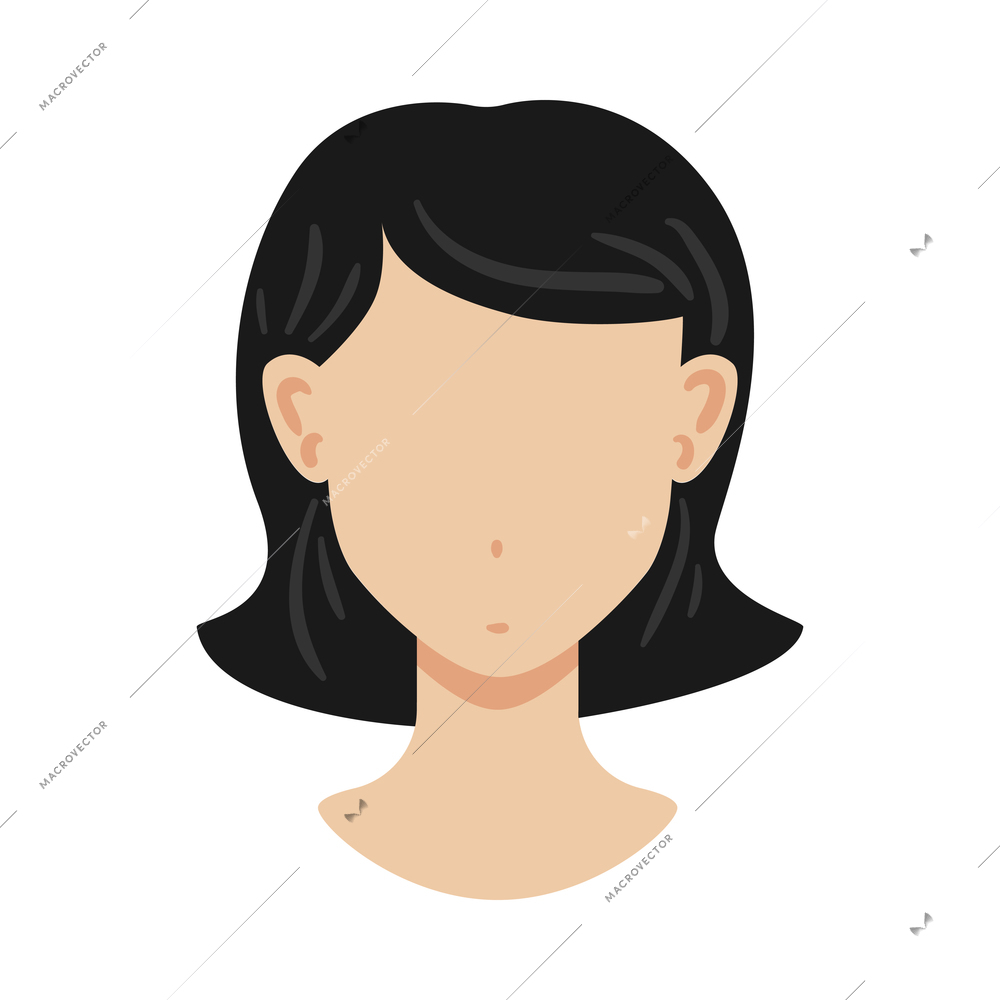 Portrait face creator woman constructor composition with isolated image of human head with haircut and empty face vector illustration