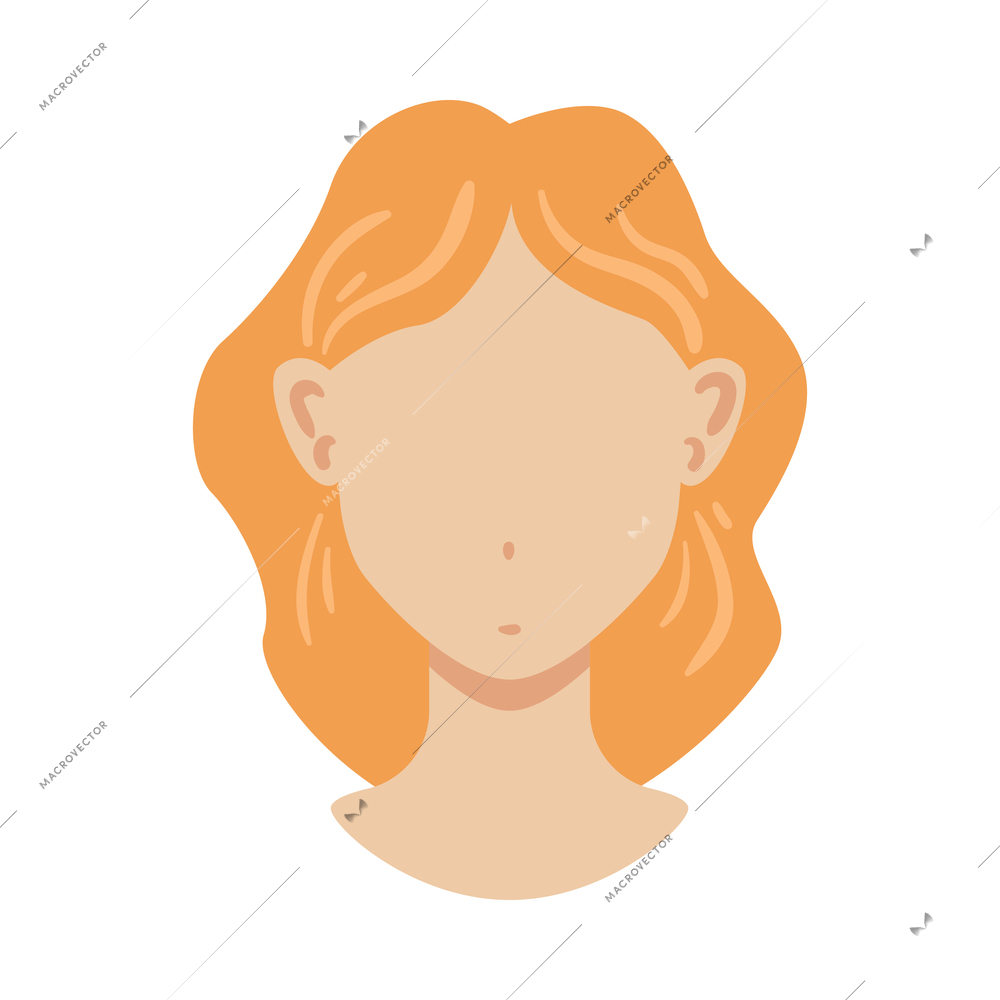 Portrait face creator woman constructor composition with isolated image of human head with haircut and empty face vector illustration