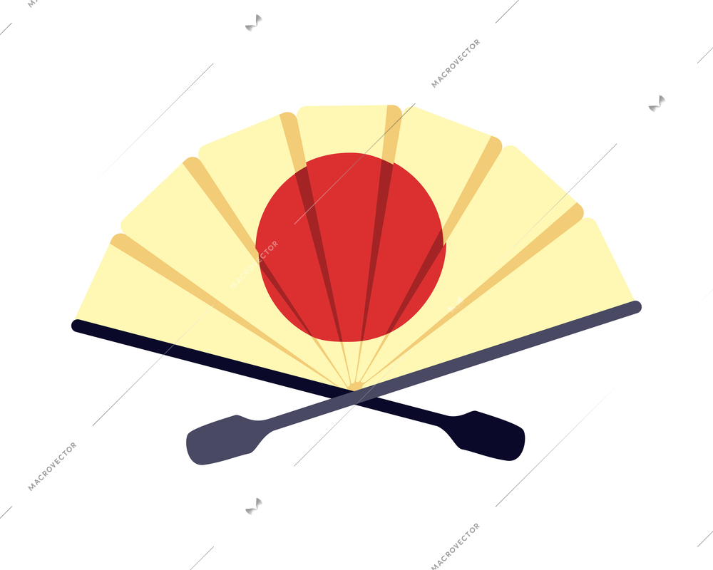 Japan composition with isolated image of japanese traditional symbol on blank background vector illustration