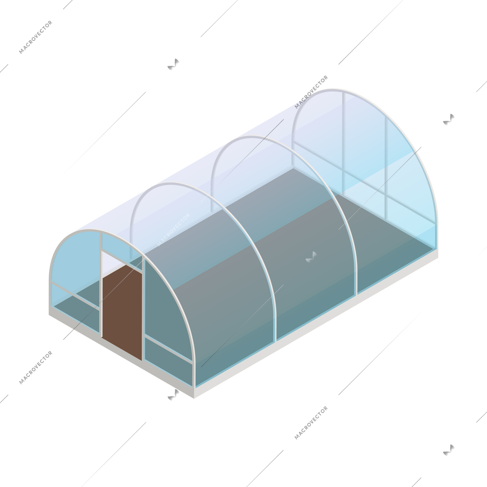 Modern green house isometric composition with isolated image of futuristic gardening appliance smart garden vector illustration