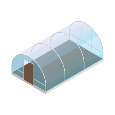 Modern green house isometric composition with isolated image of futuristic gardening appliance smart garden vector illustration