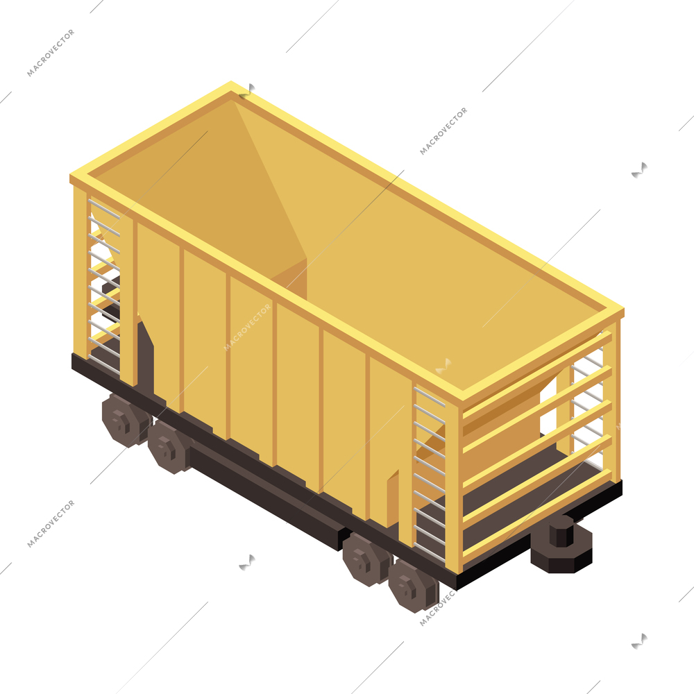 Mining machinery isometric composition with isolated image of mine machine on blank background 3d vector illustration