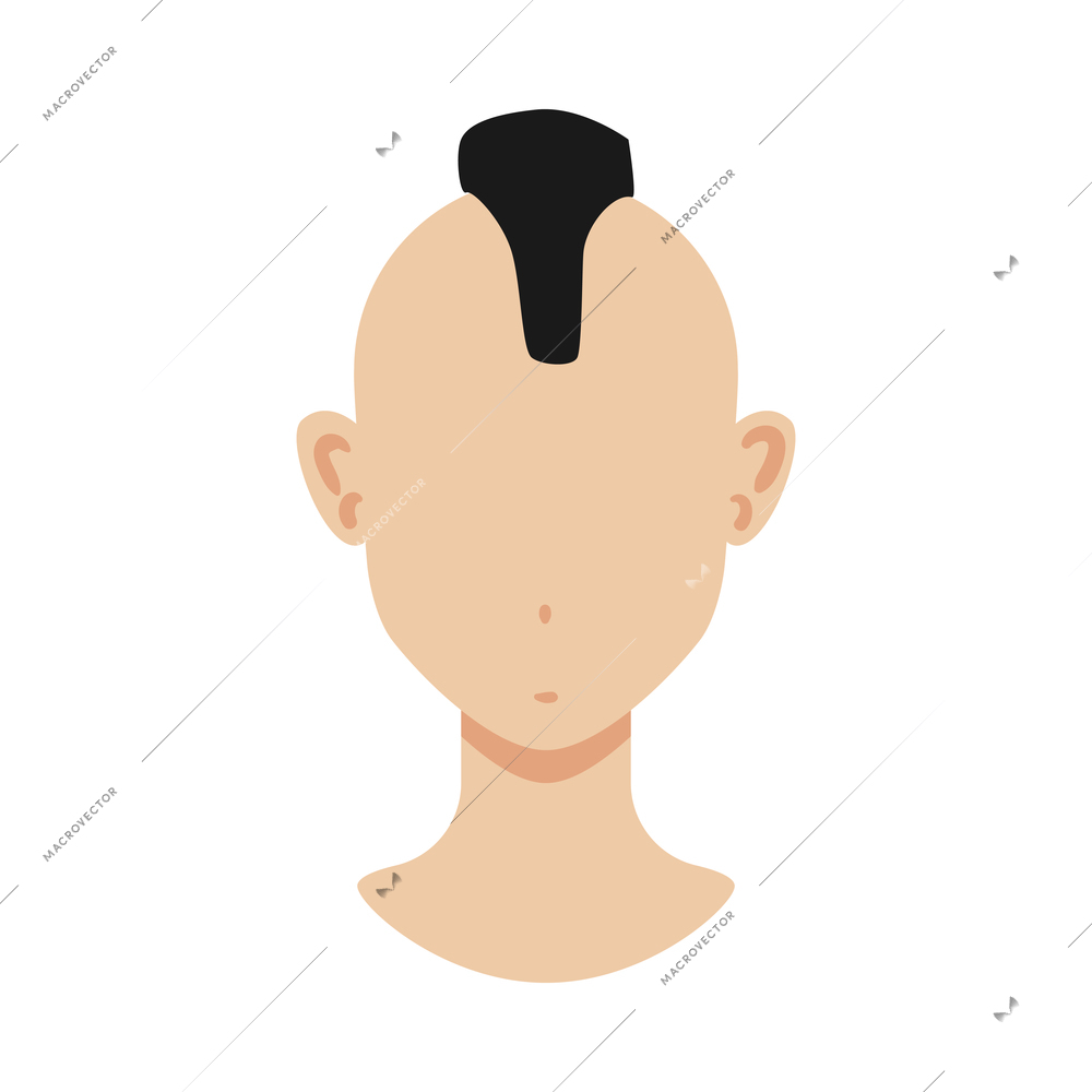 Portrait face creator man constructor composition with isolated image of human head with haircut and empty face vector illustration