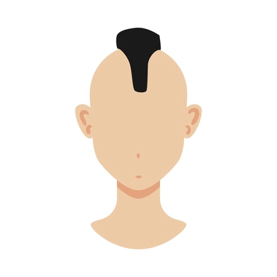 Portrait face creator man constructor composition with isolated image of human head with haircut and empty face vector illustration