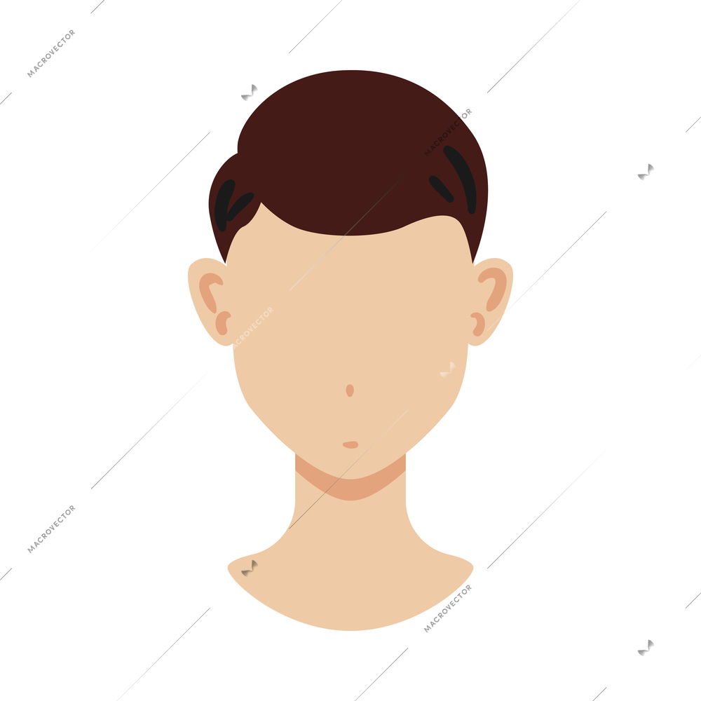 Portrait face creator man constructor composition with isolated image of human head with haircut and empty face vector illustration