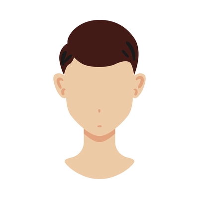 Portrait face creator man constructor composition with isolated image of human head with haircut and empty face vector illustration