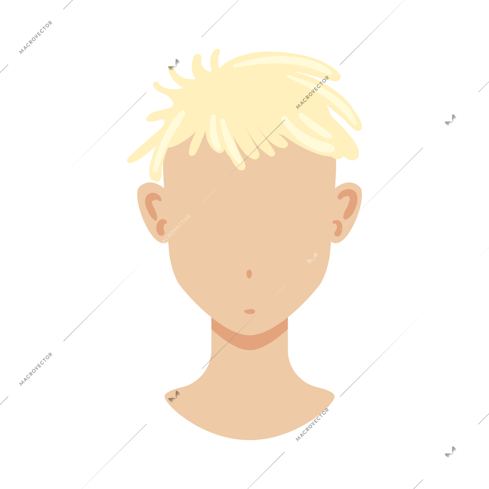 Portrait face creator man constructor composition with isolated image of human head with haircut and empty face vector illustration