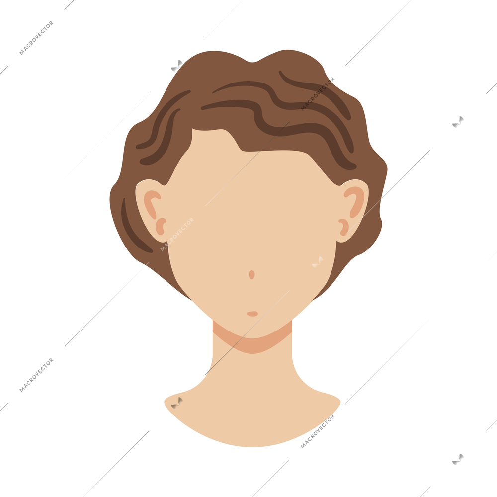 Portrait face creator man constructor composition with isolated image of human head with haircut and empty face vector illustration