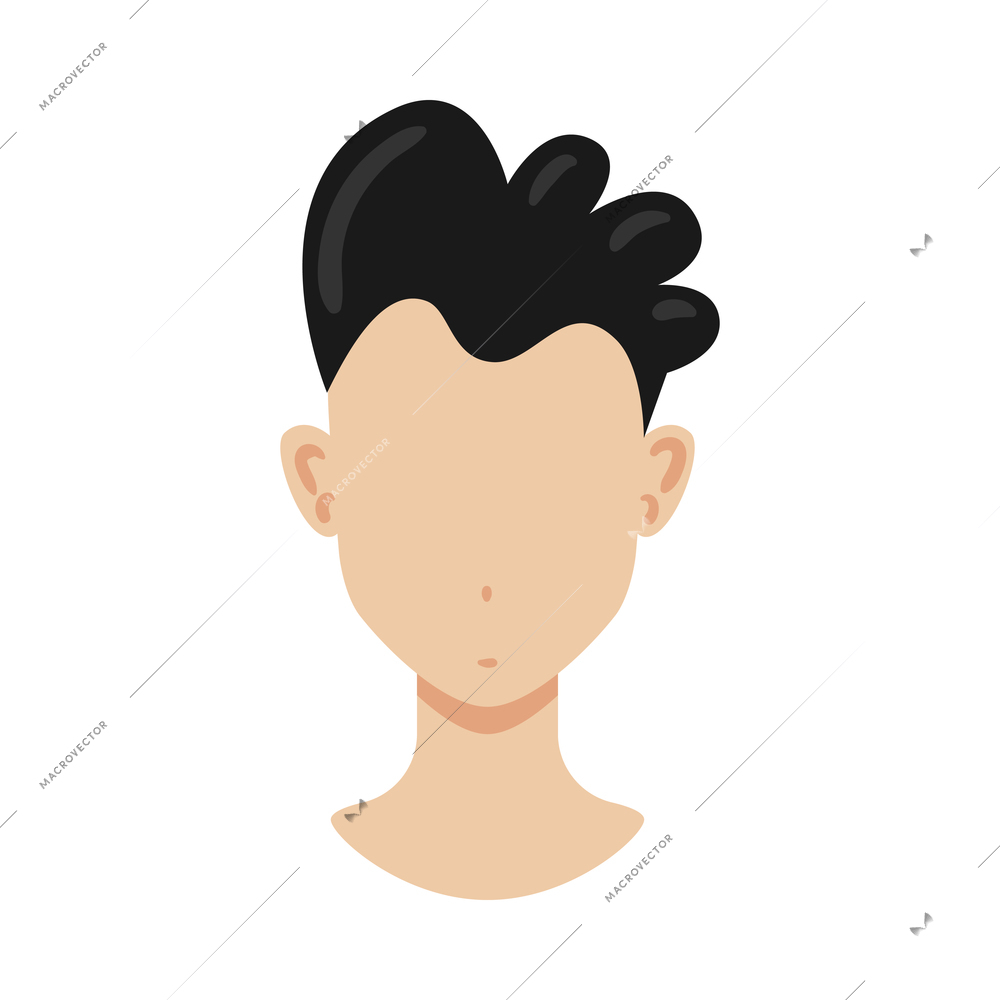 Portrait face creator man constructor composition with isolated image of human head with haircut and empty face vector illustration